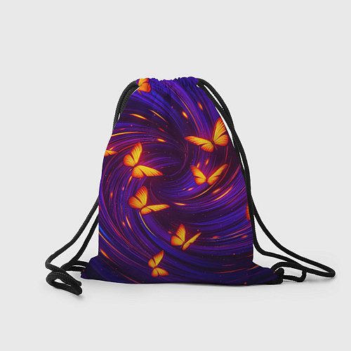 Мешок для обуви Бабочки и фон-спираль - эффект перпективы / 3D-принт – фото 2