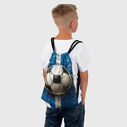 Рюкзак-мешок Футбольный мяч на синем, цвет: 3D-принт — фото 2