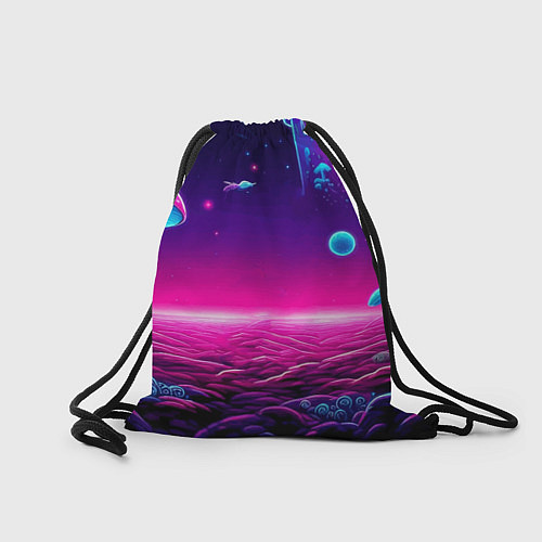 Мешок для обуви Морти и Рик на планете неоновых сказочных грибов / 3D-принт – фото 2