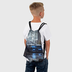 Рюкзак-мешок BMW синие фары дождливая погода, цвет: 3D-принт — фото 2