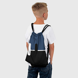 Рюкзак-мешок Простая абстракция сине-чёрный с белым, цвет: 3D-принт — фото 2