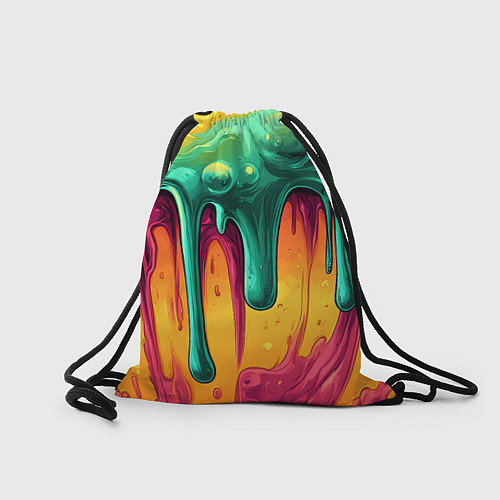 Мешок для обуви Зелено-оранжевая клякса / 3D-принт – фото 2