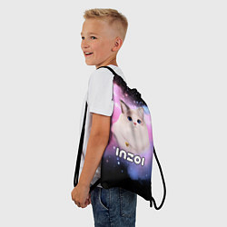 Рюкзак-мешок Inzoi логотип и кошечка на облаке, цвет: 3D-принт — фото 2