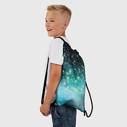 Рюкзак-мешок Бирюзовые блестки фон, цвет: 3D-принт — фото 2