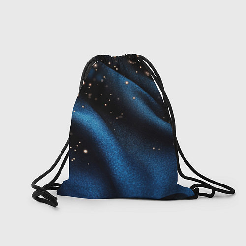 Мешок для обуви Синяя волнистая текстура на черном / 3D-принт – фото 2