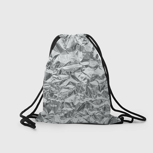 Мешок для обуви Серебряная фольга - мятая текстура / 3D-принт – фото 2