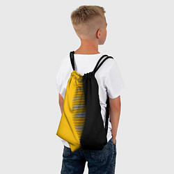 Рюкзак-мешок Чёрно-жёлтый пополам с переходом, цвет: 3D-принт — фото 2