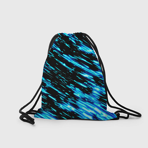 Мешок для обуви Monster energy штрихи голубых неоновых красок / 3D-принт – фото 2