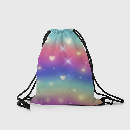 Мешок для обуви Inzoi радужный фон и сердечки / 3D-принт – фото 2
