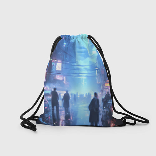 Мешок для обуви Кот в стиле киберпанк / 3D-принт – фото 2