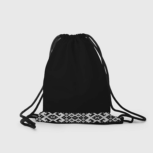 Мешок для обуви Славянский орнамент и узор на черном - вышиванка р / 3D-принт – фото 2