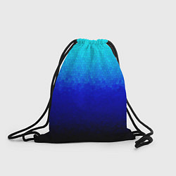 Рюкзак-мешок Градиент мозаика из голубого в чёрный, цвет: 3D-принт