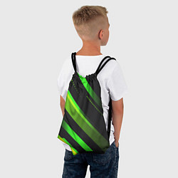 Рюкзак-мешок Color black green, цвет: 3D-принт — фото 2