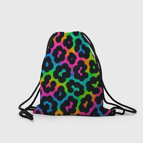 Мешок для обуви Леопардовый узор на разноцветном фоне / 3D-принт – фото 2
