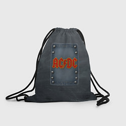 Рюкзак-мешок ACDC логотип в виде джинсовой нашивки, цвет: 3D-принт
