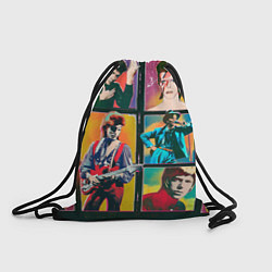 Рюкзак-мешок David Bowie vintage collage, цвет: 3D-принт