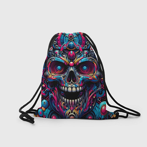 Мешок для обуви Colorful cyber skull - pattern / 3D-принт – фото 2