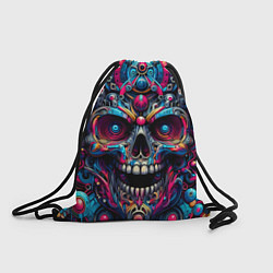 Мешок для обуви Colorful cyber skull - pattern