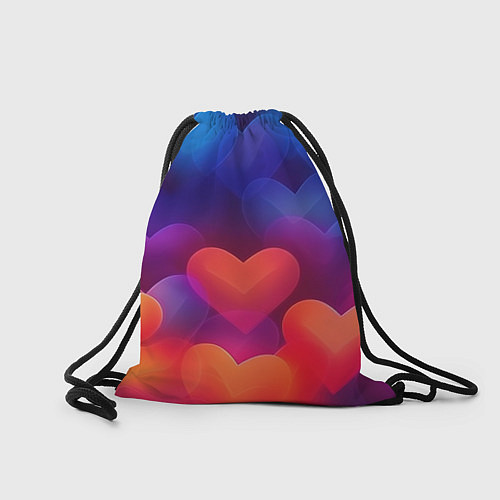 Мешок для обуви Lana Del Rey на фоне сердечек / 3D-принт – фото 2