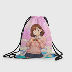 Рюкзак-мешок Сиратори Айра делает сердечко руками - Дандадан, цвет: 3D-принт