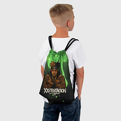 Рюкзак-мешок XXXTentacion на фоне зеленой краски, цвет: 3D-принт — фото 2
