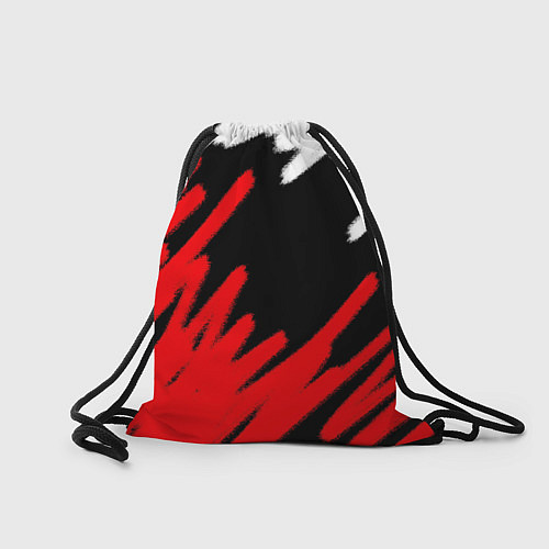 Мешок для обуви Спорт бело-чёрно-красный штрихи / 3D-принт – фото 2