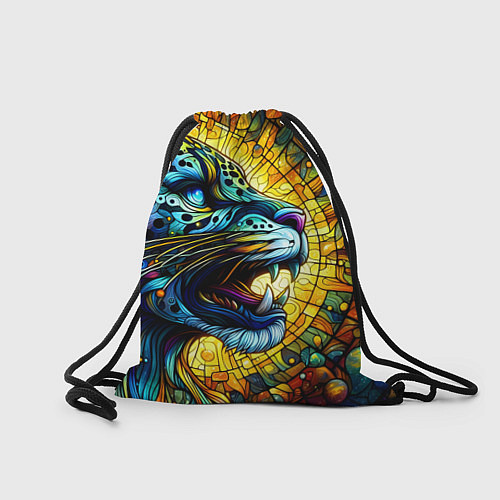 Мешок для обуви Морда свирепого леопарда - витраж / 3D-принт – фото 2