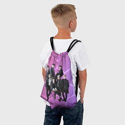 Рюкзак-мешок BTS розовые соты, цвет: 3D-принт — фото 2