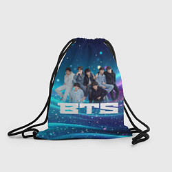 Рюкзак-мешок BTS волнистый фон с блестками, цвет: 3D-принт