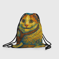 Мешок для обуви Кот-мем бу в стиле Ван Гога