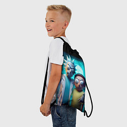 Рюкзак-мешок Rick with Morty - halloween night, цвет: 3D-принт — фото 2