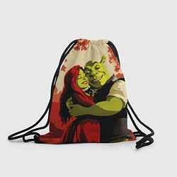 Рюкзак-мешок Шрек и Фиона обнимаются в осеннем лесу, цвет: 3D-принт