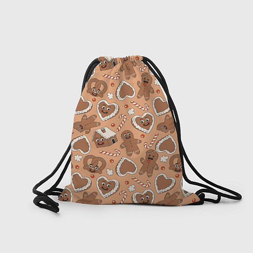 Мешок для обуви Паттерн с новогодним печеньем / 3D-принт – фото 2