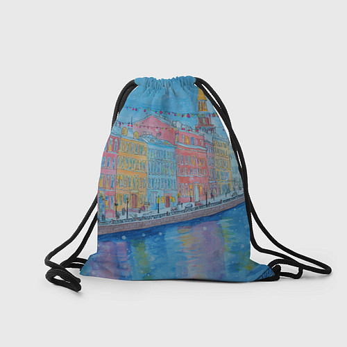 Мешок для обуви Новогодний рисованный Санкт-Петербург / 3D-принт – фото 2