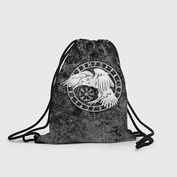 Мешок для обуви Ворон в круге рун и компас вегвизир