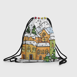 Рюкзак-мешок Новогодний снегопад, цвет: 3D-принт