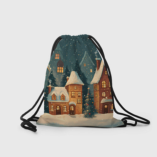 Мешок для обуви Сказочный Новогодний городок / 3D-принт – фото 2