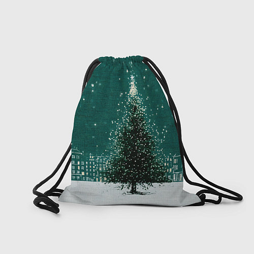 Мешок для обуви Новый год в зеленом стиле / 3D-принт – фото 2