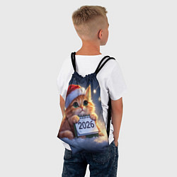 Рюкзак-мешок Кот который ждет новый год, цвет: 3D-принт — фото 2