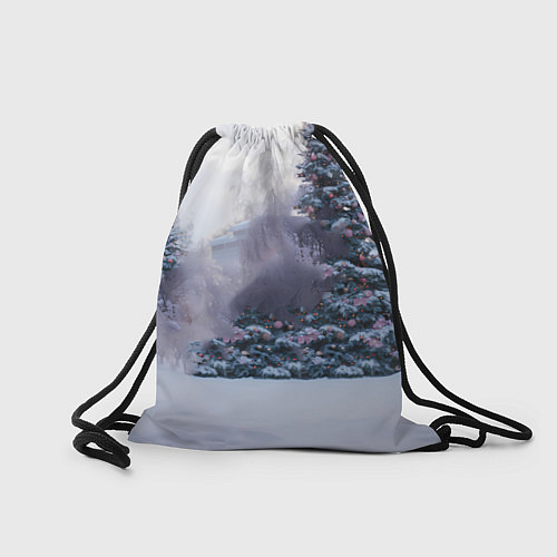 Мешок для обуви Геометрическая новогодняя лошадка / 3D-принт – фото 2