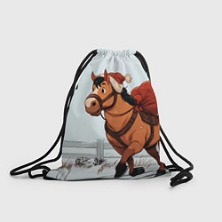 Рюкзак-мешок Лошадка везет новогодние подарки, цвет: 3D-принт