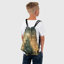 Рюкзак-мешок Новогодний старый город, цвет: 3D-принт — фото 2