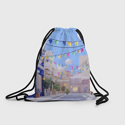 Рюкзак-мешок Предновогодний праздничный дворик, цвет: 3D-принт