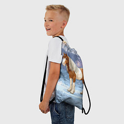 Рюкзак-мешок Новогодняя лошадка в лесу, цвет: 3D-принт — фото 2