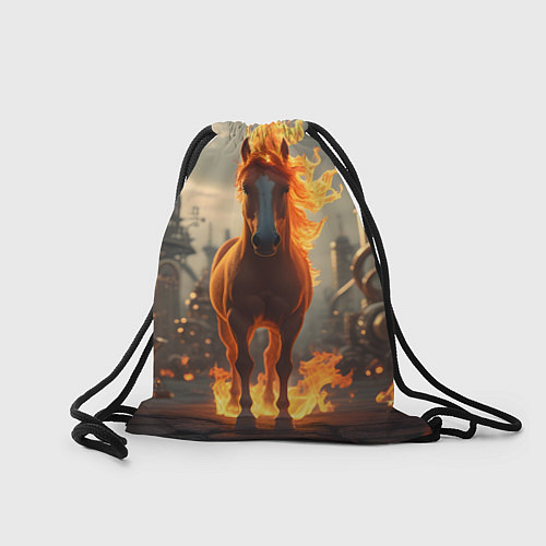 Мешок для обуви Огненная лошадь в стиле стимпанк / 3D-принт – фото 2
