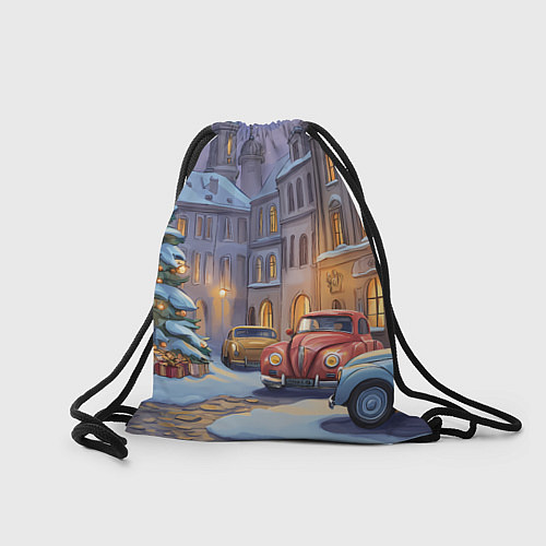 Мешок для обуви Новогодний снежный двор / 3D-принт – фото 2