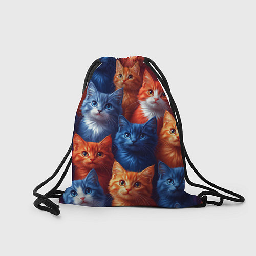 Мешок для обуви Разноцветные котики паттерн / 3D-принт – фото 2