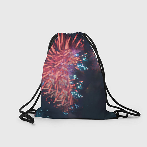 Мешок для обуви Лошадь с подарком на фоне салюта / 3D-принт – фото 2