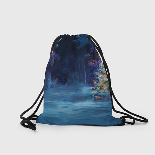 Мешок для обуви Сияющая новогодняя лошадка / 3D-принт – фото 2