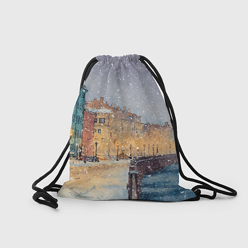 Мешок для обуви Санкт-Петербург - снегопад / 3D-принт – фото 2